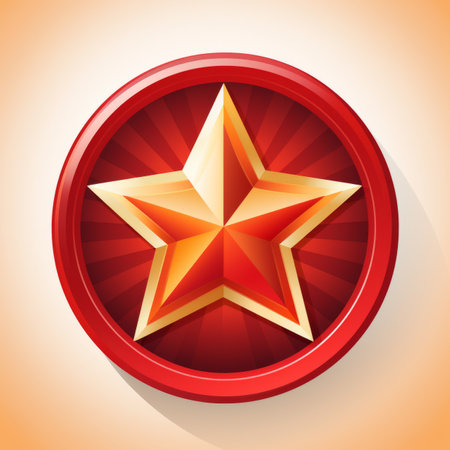 a red star icon on a white backgroundの素材