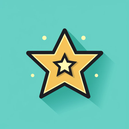 a star icon on a turquoise backgroundの素材
