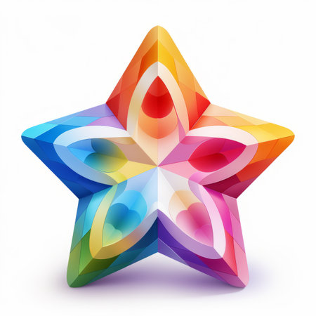 an image of a colorful star on a white backgroundの素材