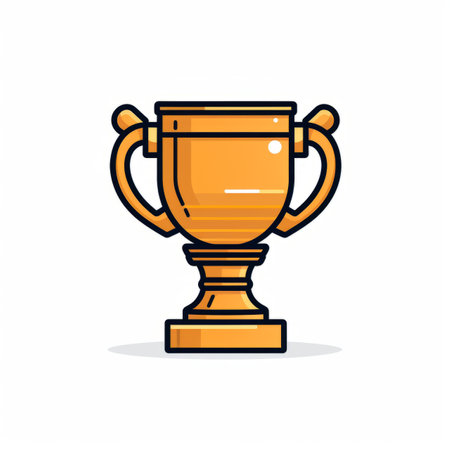 a golden trophy cup on a white backgroundの素材