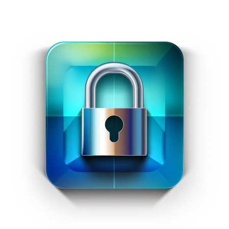an icon of a padlock on a white backgroundの素材