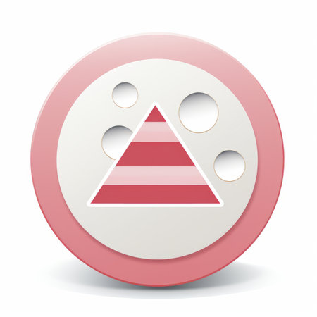 a pink and white triangle icon on a white backgroundの素材