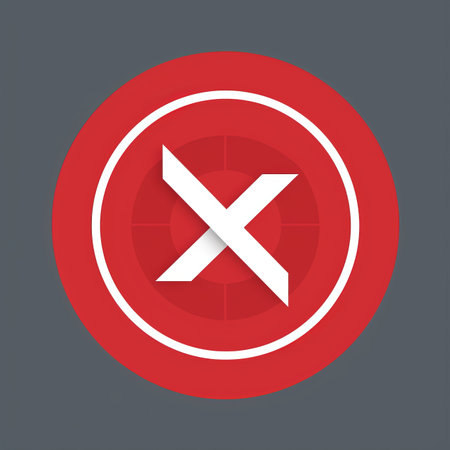 a red and white logo with an x on itの素材