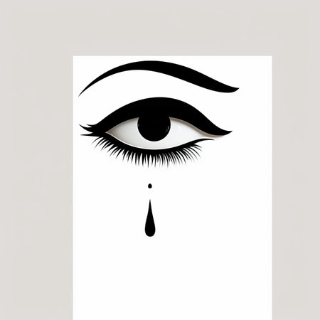 an image of a womans eye with tears on itの素材