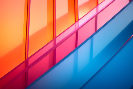 a colorful abstract background with blue orange and red linesの素材
