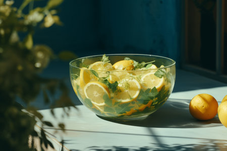 a bowl of lemonsの素材