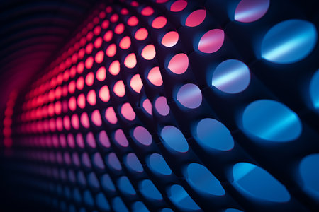 a close up of a red and blue colored wallの素材