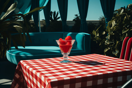 a red and white checkered tableclothの素材