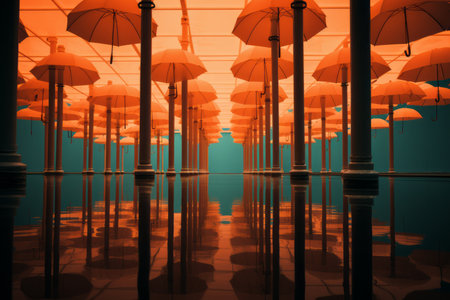 the umbrellas are orangeの素材