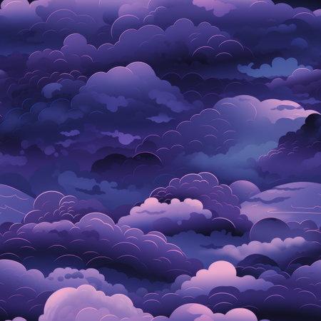 an illustration of purple clouds in the skyの素材