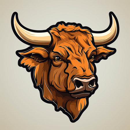 the head of a bull is shown on a white backgroundの素材