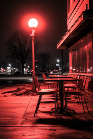 a red light on a poleの素材