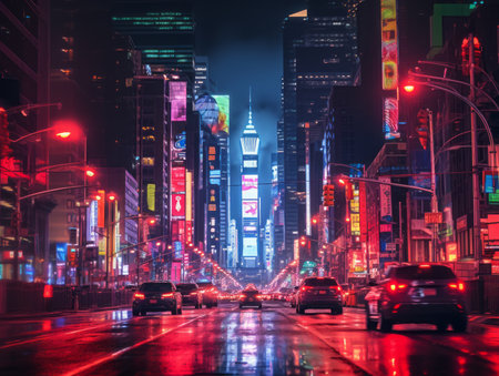 new york city at nightの素材