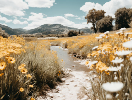 wildflowers in a meadow in coloradoの素材