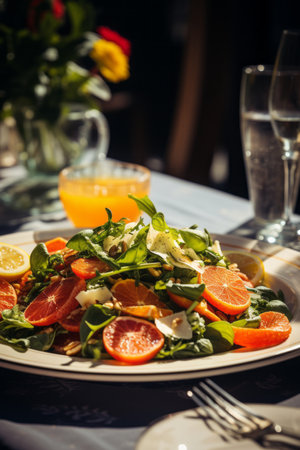 a salad on a plateの素材