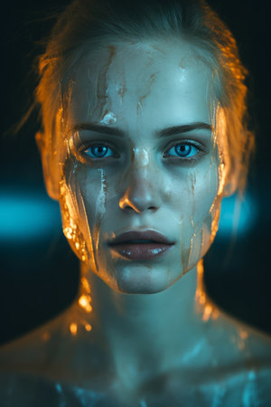 an image of a woman with blue eyesの素材