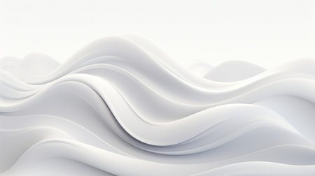 3d rendering of white waves on a white backgroundの素材