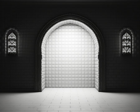 a black and white photo of an empty roomの素材