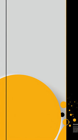 a black and yellow background with a circle in the middleの素材