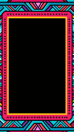 a colorful square frame on a black backgroundの素材