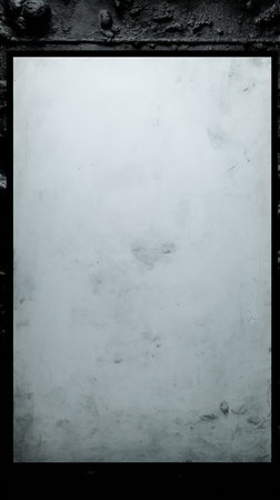 a black and white photograph of a white square on a brick wallの素材