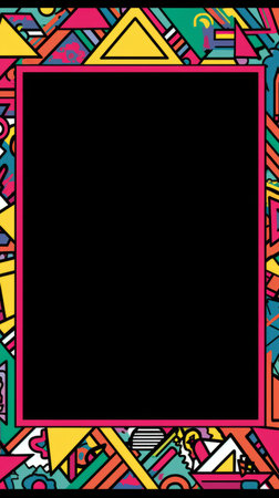 a square frame with a colorful pattern on itの素材