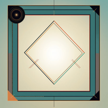 a square frame with a geometric pattern on itの素材