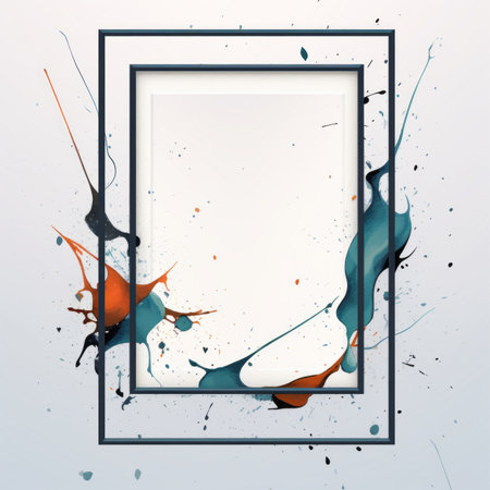 an abstract frame with paint splatters on itの素材