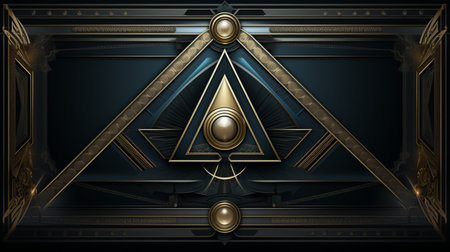 an art deco style design with gold and black elementsの素材