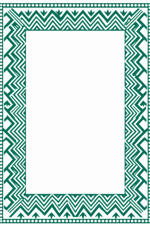 a green and white frame with a chevron patternの素材