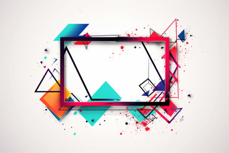 an abstract background with colorful geometric shapesの素材