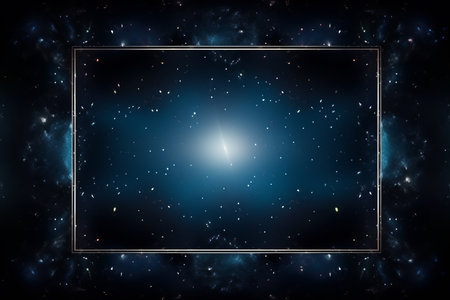 an abstract space background with a star in the centerの素材