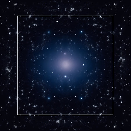 an image of a galaxy in space with a square frame around itの素材