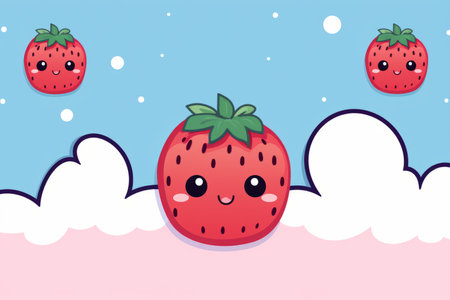 kawaii strawberry wallpaperの素材