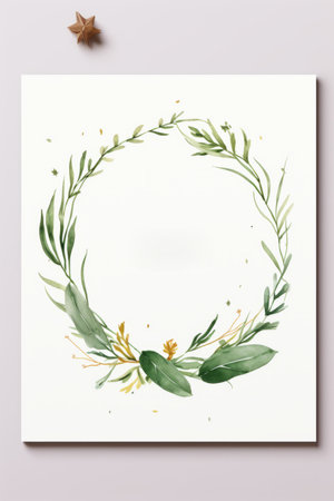 watercolor wreath greeting cardの素材