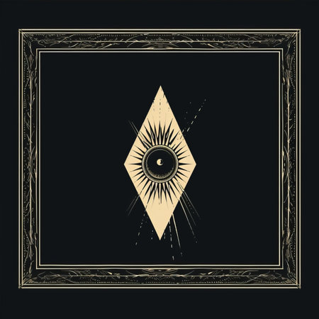 a black and gold poster with an eye in the centerの素材