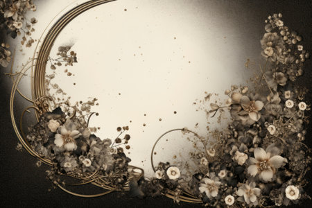 a black and white photo of flowers on a white backgroundの素材