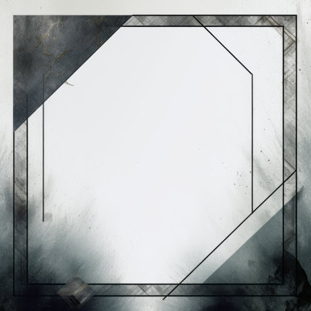 a black and white photo of a square frame on a white backgroundの素材