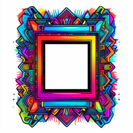 a colorful frame with an abstract design on itの素材