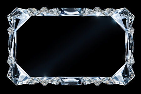 a diamond frame on a black backgroundの素材