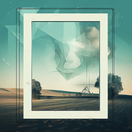 a frame with a picture of a tree in itの素材