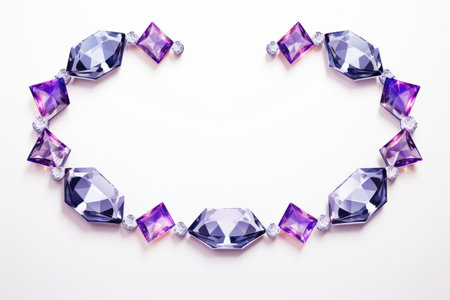 a necklace made out of purple and silver stonesの素材
