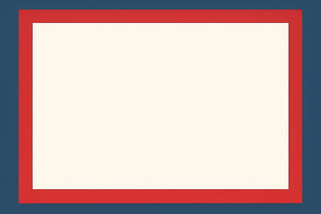 a red and white square on a blue backgroundの素材