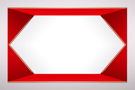 a red frame with a gold border on a white backgroundの素材