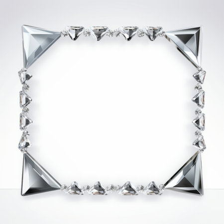 a square frame made out of diamonds on a white backgroundの素材