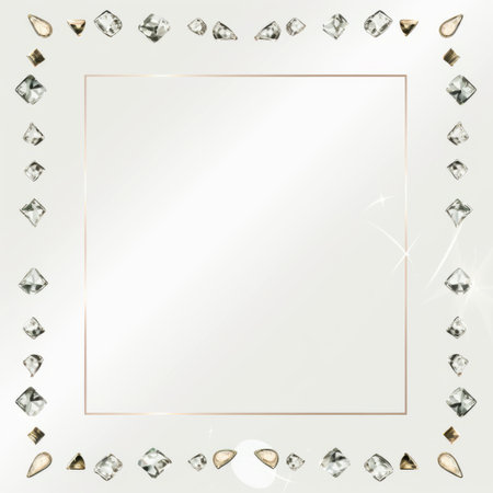 a square frame with diamonds on itの素材