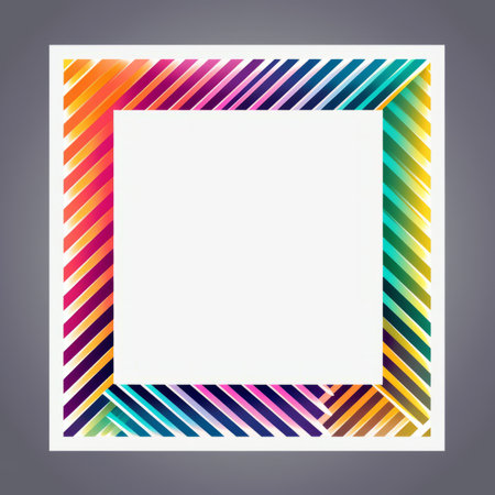 a square frame with colorful stripes on itの素材
