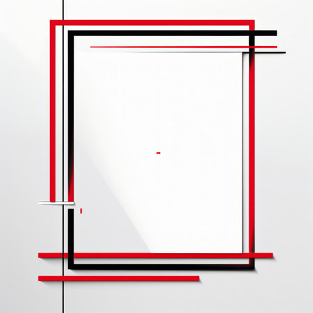a square frame with red and black lines on itの素材