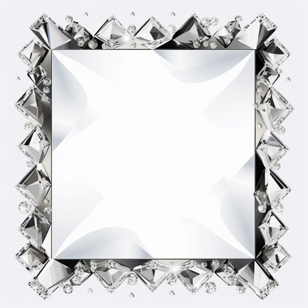 a square mirror with diamonds on itの素材