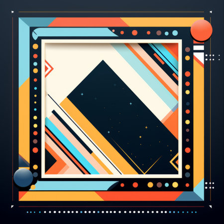 abstract geometric background with colorful shapes and linesの素材